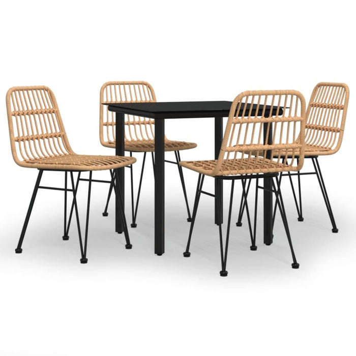 5 Piece Garden Dining Set Poly Rattan Topinnn