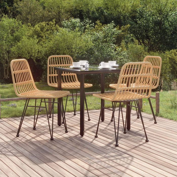 5 Piece Garden Dining Set Poly Rattan Topinnn