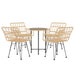 5 Piece Garden Dining Set Poly Rattan Topinti