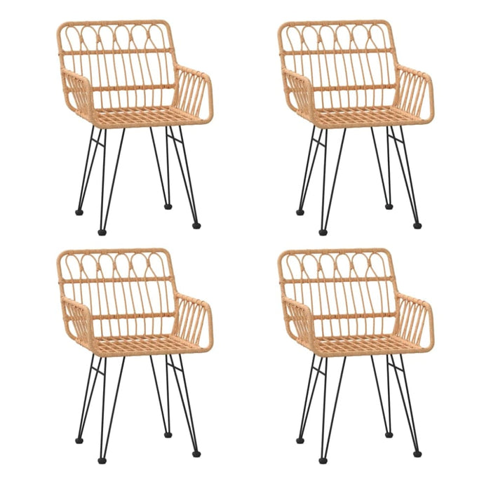 5 Piece Garden Dining Set Poly Rattan Topinti