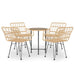 5 Piece Garden Dining Set Poly Rattan Topinti