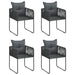 5 Piece Garden Dining Set Pvc Rattan Black Tblbbkl