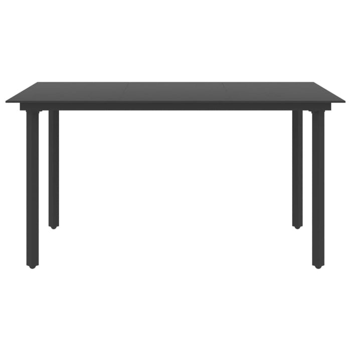 5 Piece Garden Dining Set Pvc Rattan Black Tblbotx