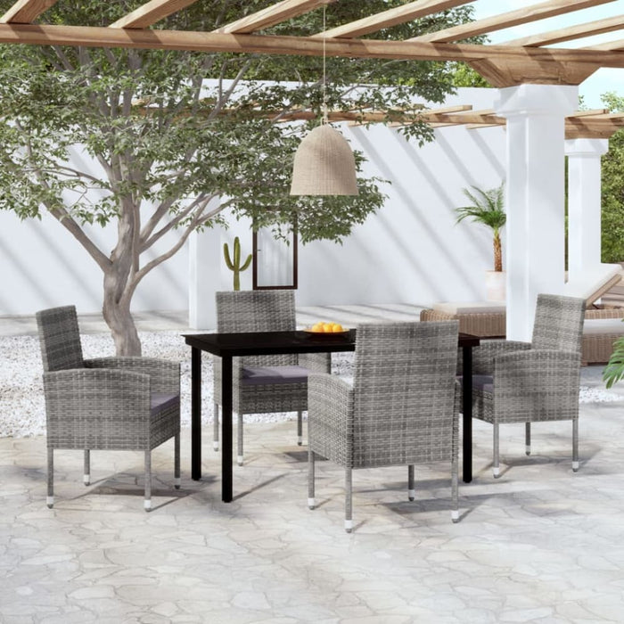 5 Piece Garden Dining Set Anthracite Tbkklbk