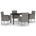 5 Piece Garden Dining Set Anthracite Tbkklbk