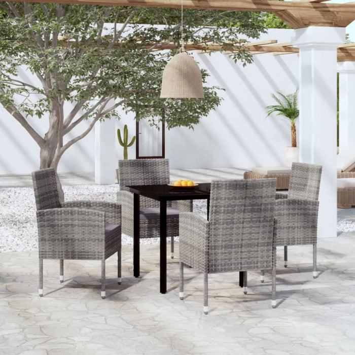5 Piece Garden Dining Set Anthracite Tbkklbn