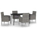 5 Piece Garden Dining Set Anthracite Tbkklxi