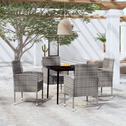 5 Piece Garden Dining Set Anthracite Tbkklxl