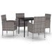 5 Piece Garden Dining Set Anthracite Tbkklxl