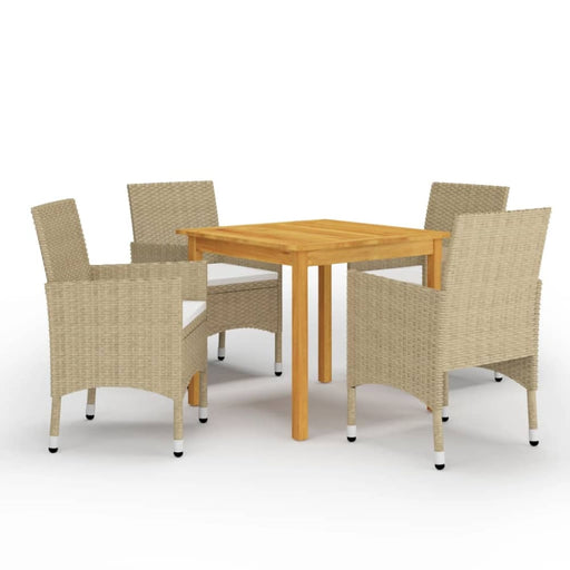 5 Piece Garden Dining Set Beige Tblilit