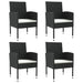 5 Piece Garden Dining Set Black Poly Rattan And Steel