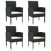 5 Piece Garden Dining Set Black Poly Rattan And Steel