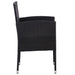 5 Piece Garden Dining Set Black Poly Rattan And Steel