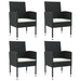 5 Piece Garden Dining Set Black Poly Rattan And Steel