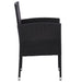 5 Piece Garden Dining Set Black Poly Rattan And Steel