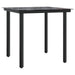 5 Piece Garden Dining Set Black Poly Rattan And Steel