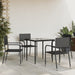 5 Piece Garden Dining Set Black Poly Rattan And Steel