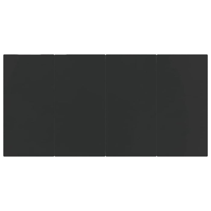 5 Piece Garden Dining Set Black Poly Rattan And Steel