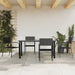 5 Piece Garden Dining Set Black Poly Rattan And Steel