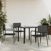 5 Piece Garden Dining Set Black Poly Rattan And Steel
