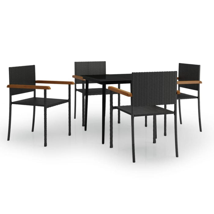 5 Piece Garden Dining Set Black Tbkkaxb