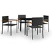 5 Piece Garden Dining Set Black Tbkkaxb