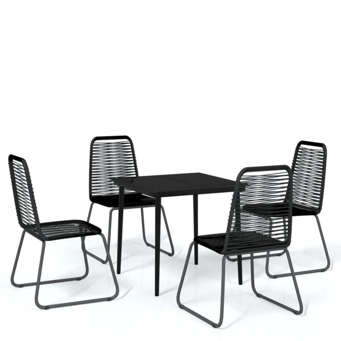 5 Piece Garden Dining Set Black Tbkkbkl