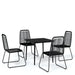 5 Piece Garden Dining Set Black Tbkkbkl