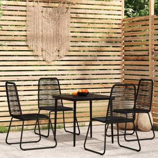 5 Piece Garden Dining Set Black Tbkkbkl