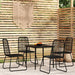 5 Piece Garden Dining Set Black Tbkkbkl