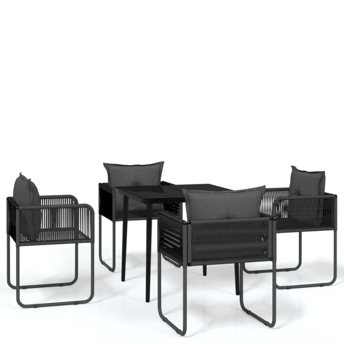 5 Piece Garden Dining Set Black Tbkkbna