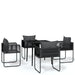 5 Piece Garden Dining Set Black Tbkkbna