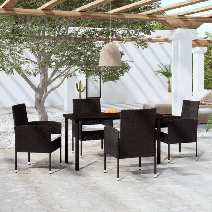 5 Piece Garden Dining Set Black Tbkklbt