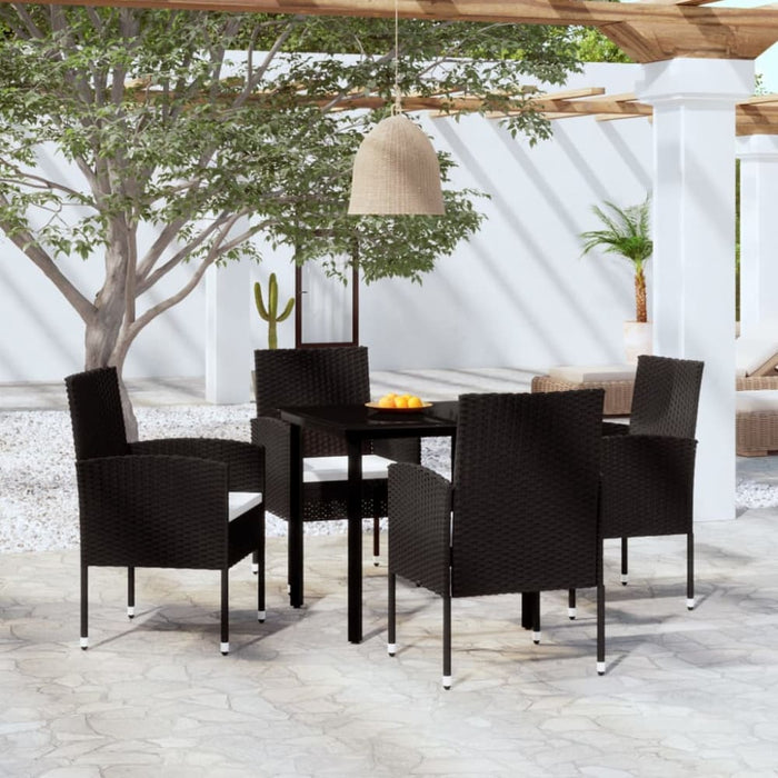 5 Piece Garden Dining Set Black Tbkklbx