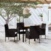 5 Piece Garden Dining Set Black Tbkklbx
