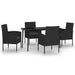 5 Piece Garden Dining Set Black Tbkkltt