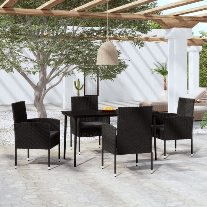 5 Piece Garden Dining Set Black Tbkkltt