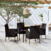 5 Piece Garden Dining Set Black Tbkkltx