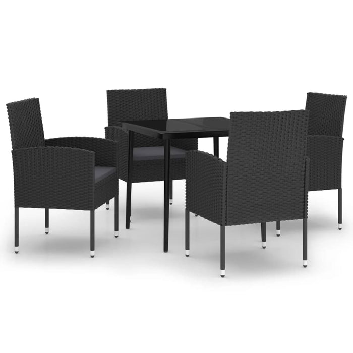 5 Piece Garden Dining Set Black Tbkkltx