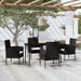5 Piece Garden Dining Set Black Tbkklxo