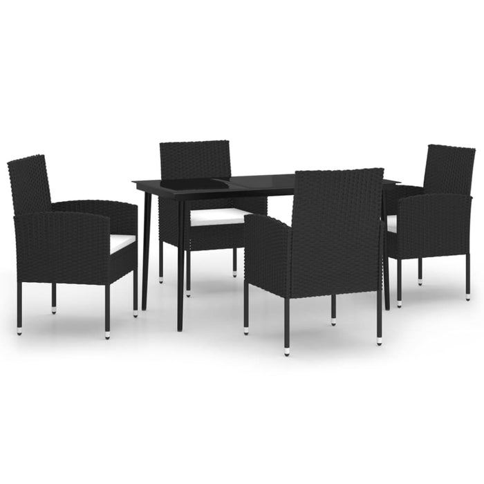 5 Piece Garden Dining Set Black Tbkklxo