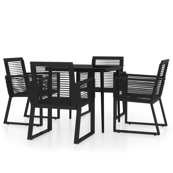 5 Piece Garden Dining Set Black Tbkkopl