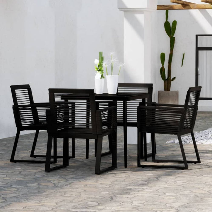 5 Piece Garden Dining Set Black Tbkkopl