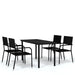 5 Piece Garden Dining Set Black Tbkkpik
