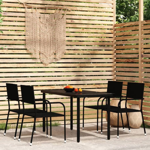 5 Piece Garden Dining Set Black Tbkkpik