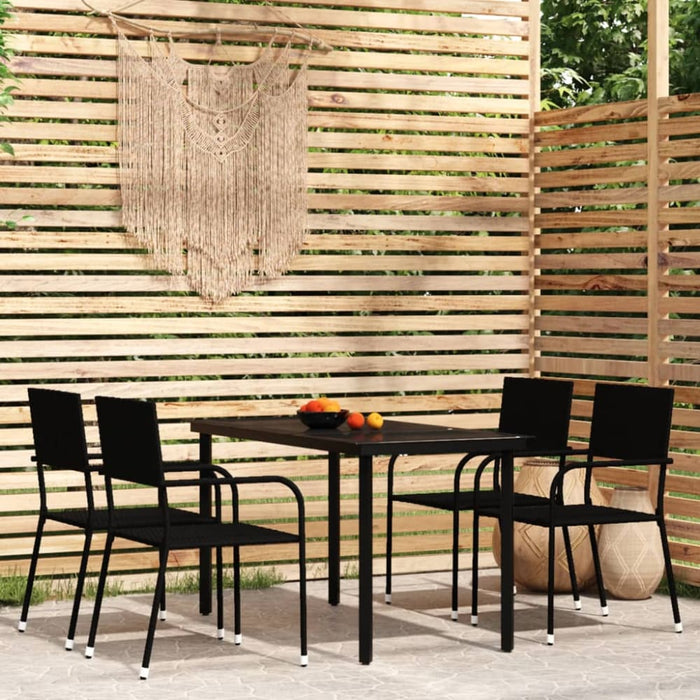 5 Piece Garden Dining Set Black Tbkkpik