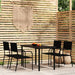 5 Piece Garden Dining Set Black Tbkkpik