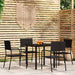 5 Piece Garden Dining Set Black Tbkkpin