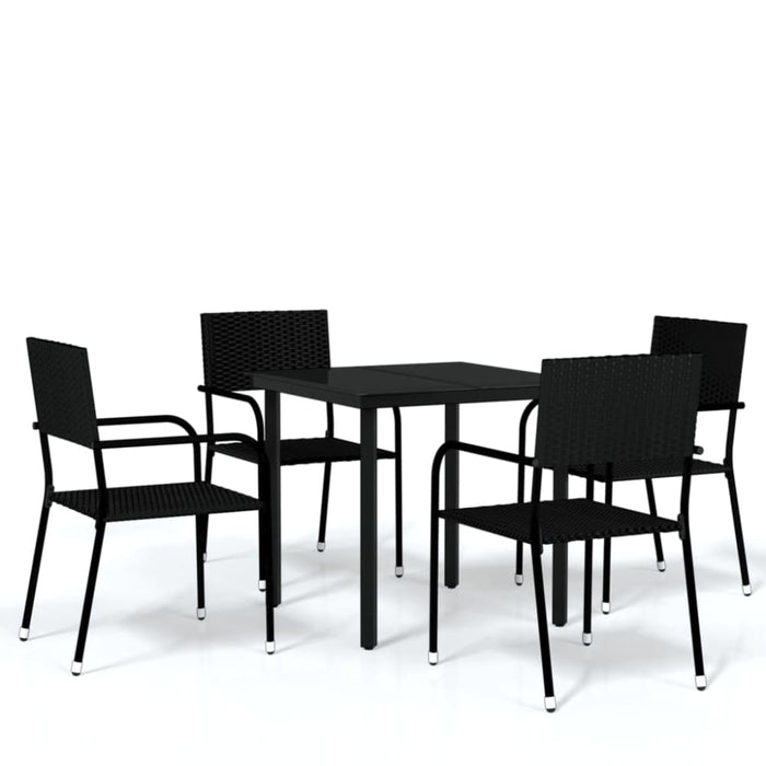 5 Piece Garden Dining Set Black Tbkkpin