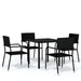 5 Piece Garden Dining Set Black Tbkkpin